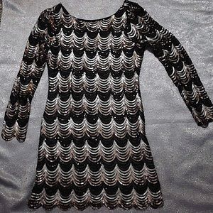 Scalloped sequin dress